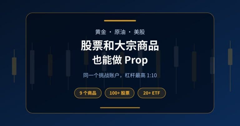 Fundex24 封面图:股票和大宗商品 Prop,同一个挑战账户交易九个商品、超过 100 只股票和 20 多个 ETF