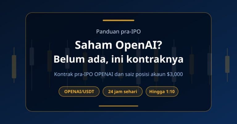 Kulit artikel tentang saham OpenAI yang belum wujud dan kontrak pra-IPO OPENAI di Binance, dengan label OPENAI/USDT, 24 jam dan leverage hingga 1:10