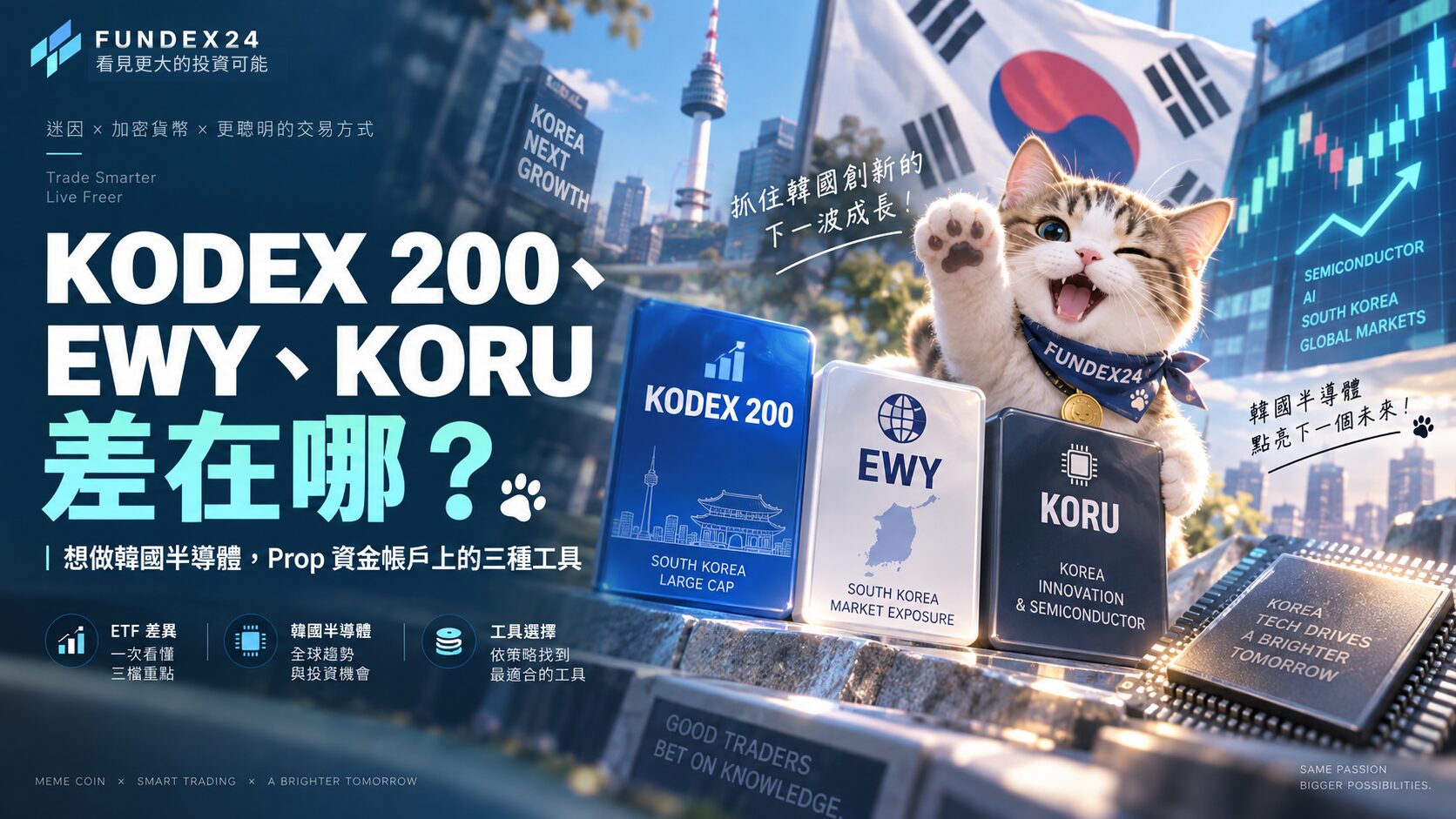 KODEX 200、EWY、KORU 差在哪？想做韓國半導體的三種工具與風險