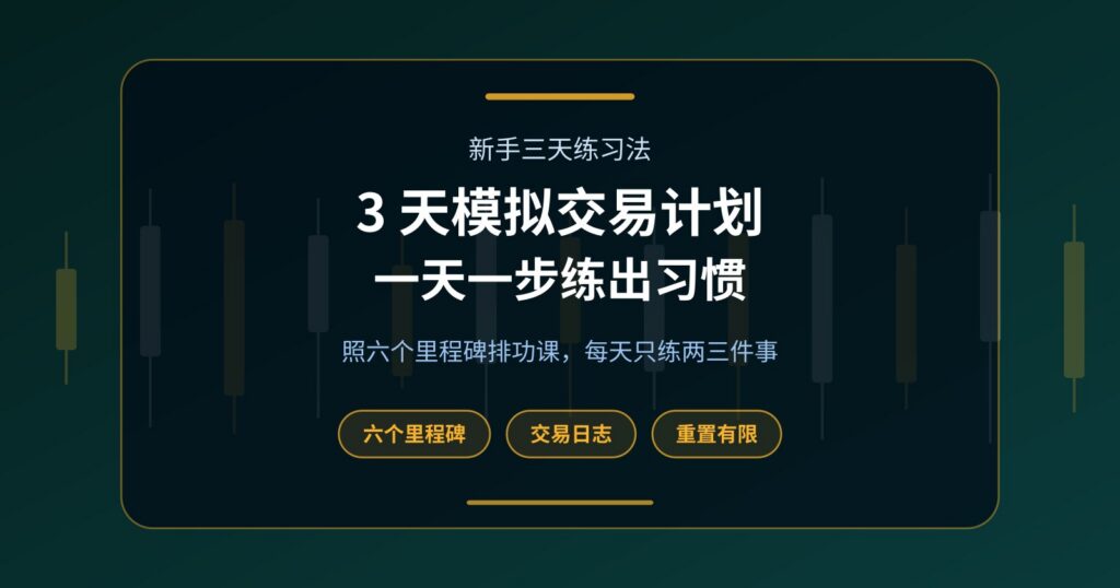 3 天模拟交易计划：跟着六个练习里程碑，一天一步练出好习惯