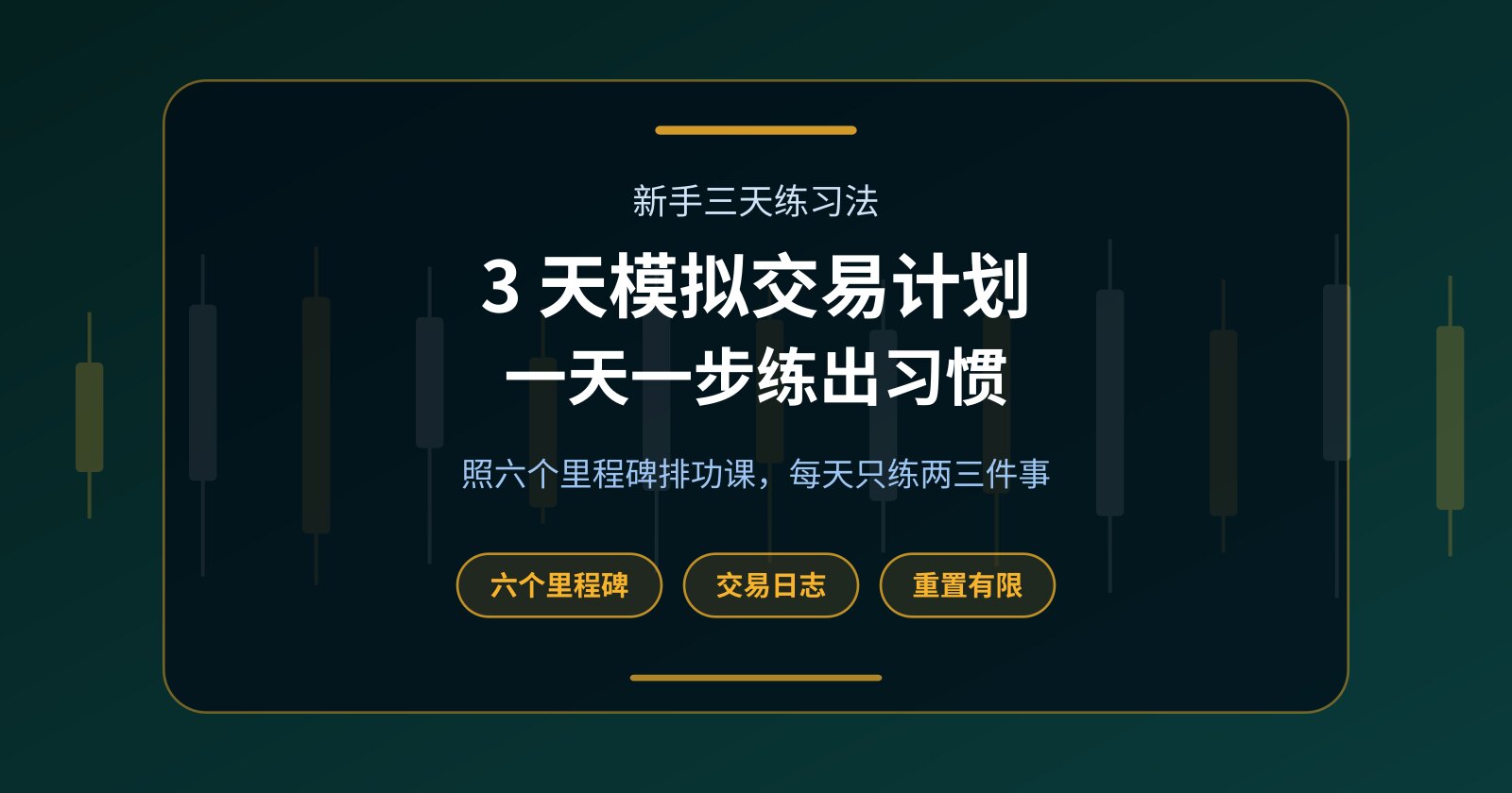 3 天模拟交易计划：跟着六个练习里程碑，一天一步练出好习惯