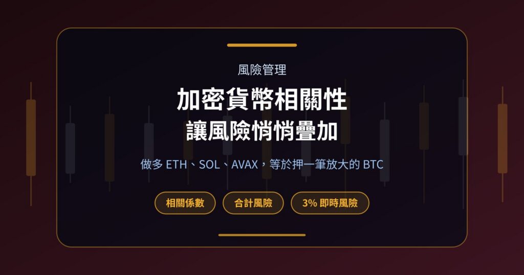 加密貨幣相關性：同時做多 ETH、SOL、AVAX，等於押一筆放大的 BTC