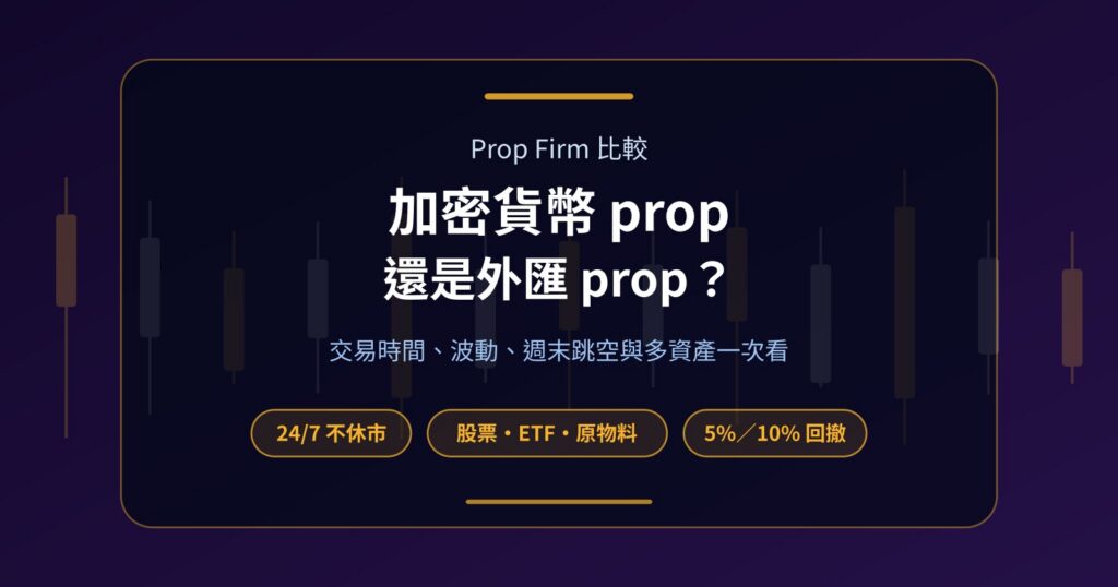 加密貨幣 Prop Firm 和外匯 Prop Firm 差在哪？怎麼選才適合你