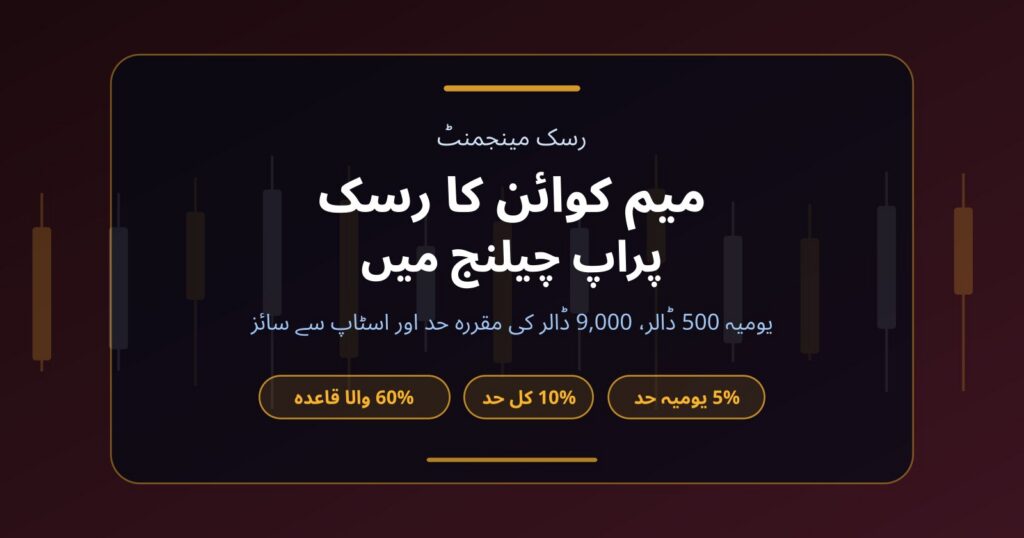 میم کوائن رسک مینجمنٹ: پراپ چیلنج میں پوزیشن سائز، وِکس اور حدیں