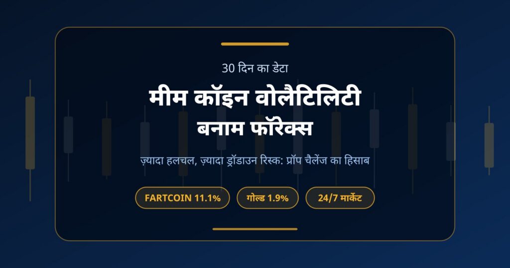 मीम कॉइन वोलैटिलिटी बनाम फॉरेक्स: प्रॉप चैलेंज में तेज़ मार्केट का पूरा हिसाब