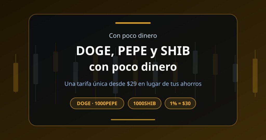 DOGE, PEPE y SHIB: cómo operar Dogecoin con poco dinero
