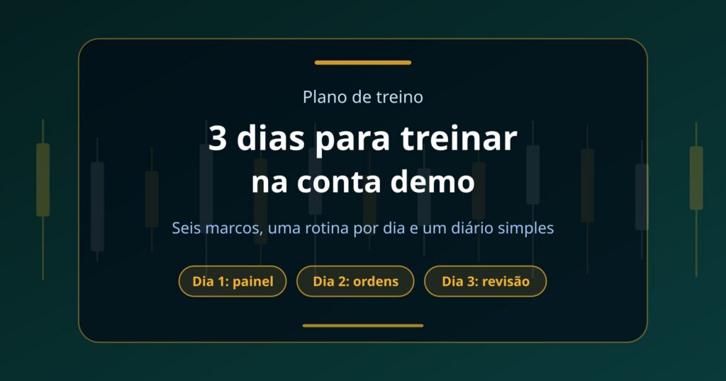 Plano de 3 dias para treinar na conta demo de cripto