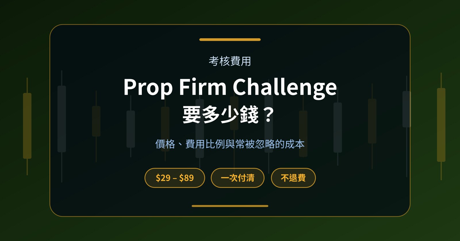 Prop Firm Challenge 要多少錢？不同 Funded Account 規模的費用比較