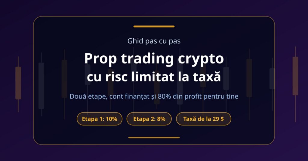 Prop trading crypto: cum ajungi la un cont finanțat riscând doar taxa