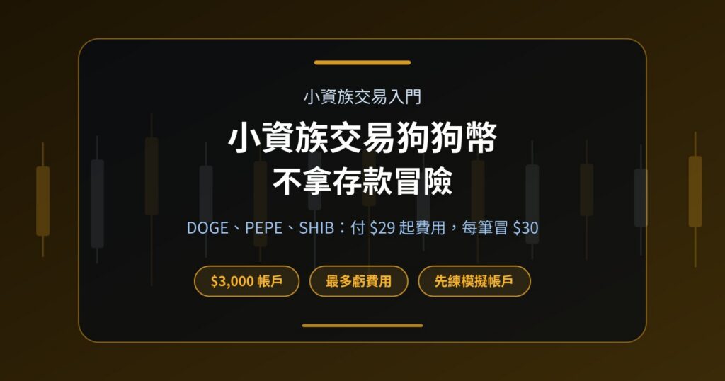 小資族想交易狗狗幣？DOGE、PEPE、SHIB 不動用存款的做法