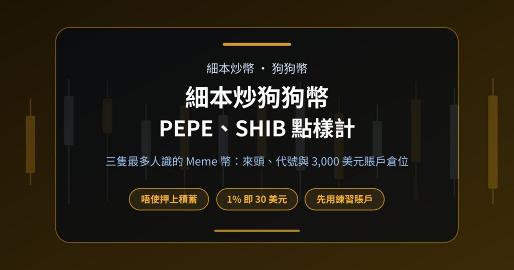 細本炒狗狗幣、PEPE、SHIB：唔使押上積蓄點樣開始
