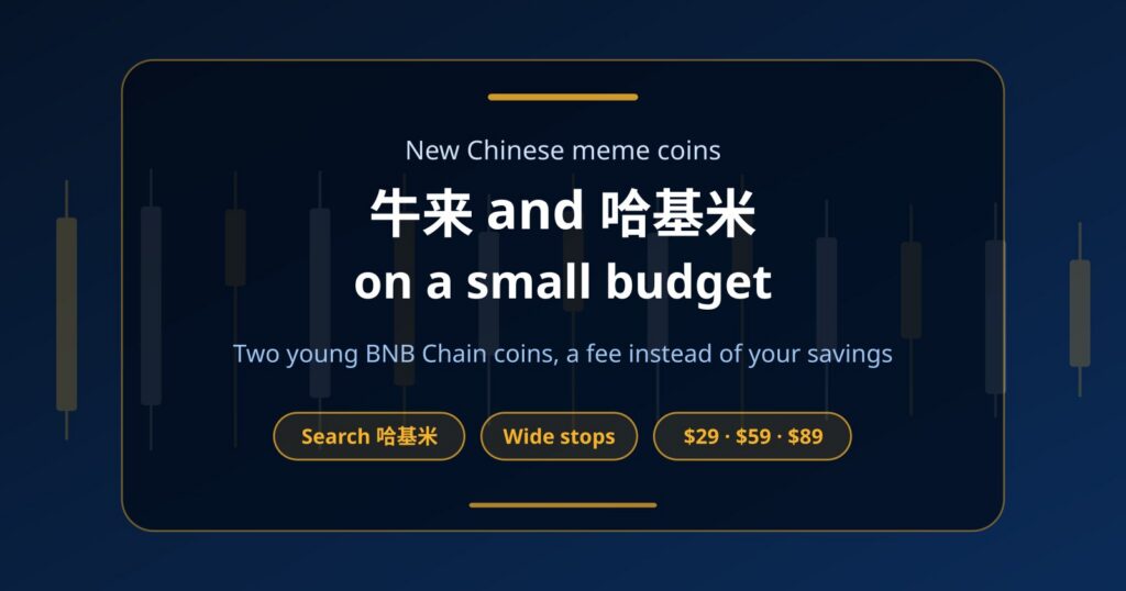 New Chinese Meme Coins 牛来 and 哈基米: Trading Them on a Small Budget