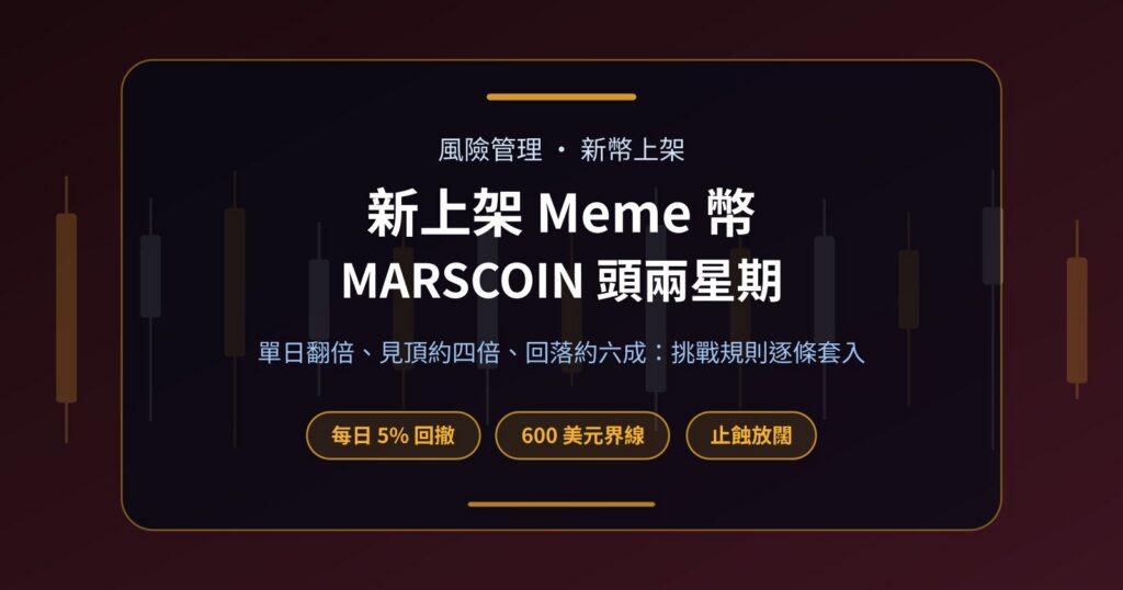 新上架 Meme 幣點樣炒？MARSCOIN 頭兩星期與 Prop 挑戰規則
