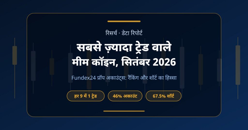 सबसे ज़्यादा ट्रेड होने वाले मीम कॉइन: Fundex24 प्रॉप अकाउंट्स की सितंबर 2026 रिपोर्ट