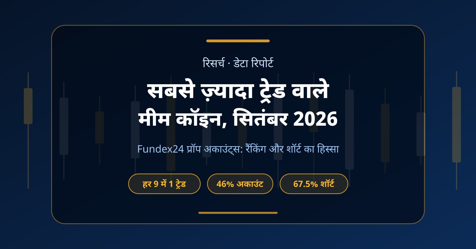सबसे ज़्यादा ट्रेड होने वाले मीम कॉइन: Fundex24 प्रॉप अकाउंट्स की सितंबर 2026 रिपोर्ट