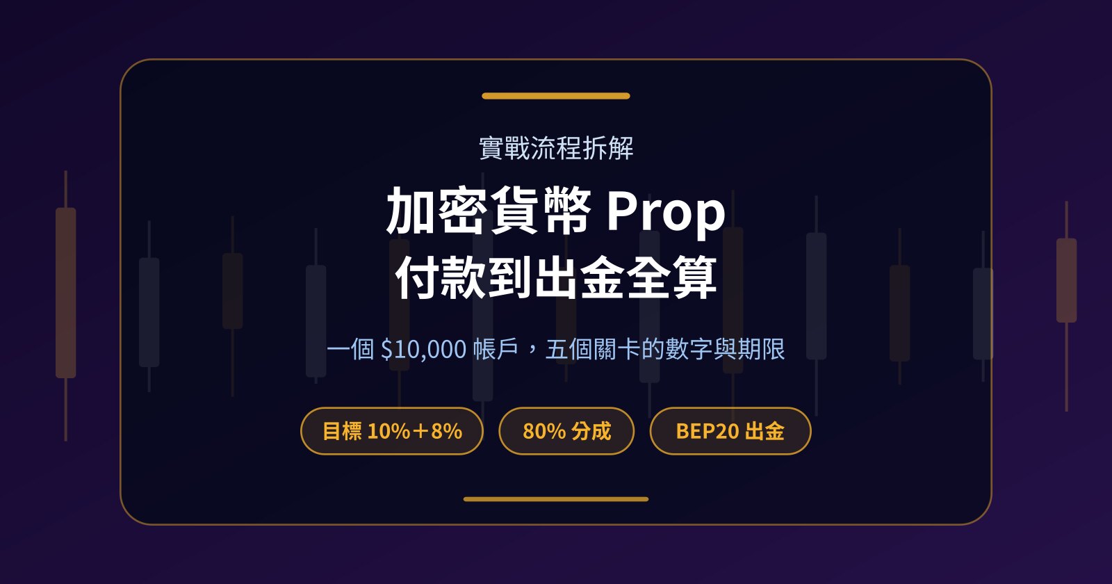 加密貨幣 Prop 實戰流程：用 $10,000 帳戶從付款算到出金