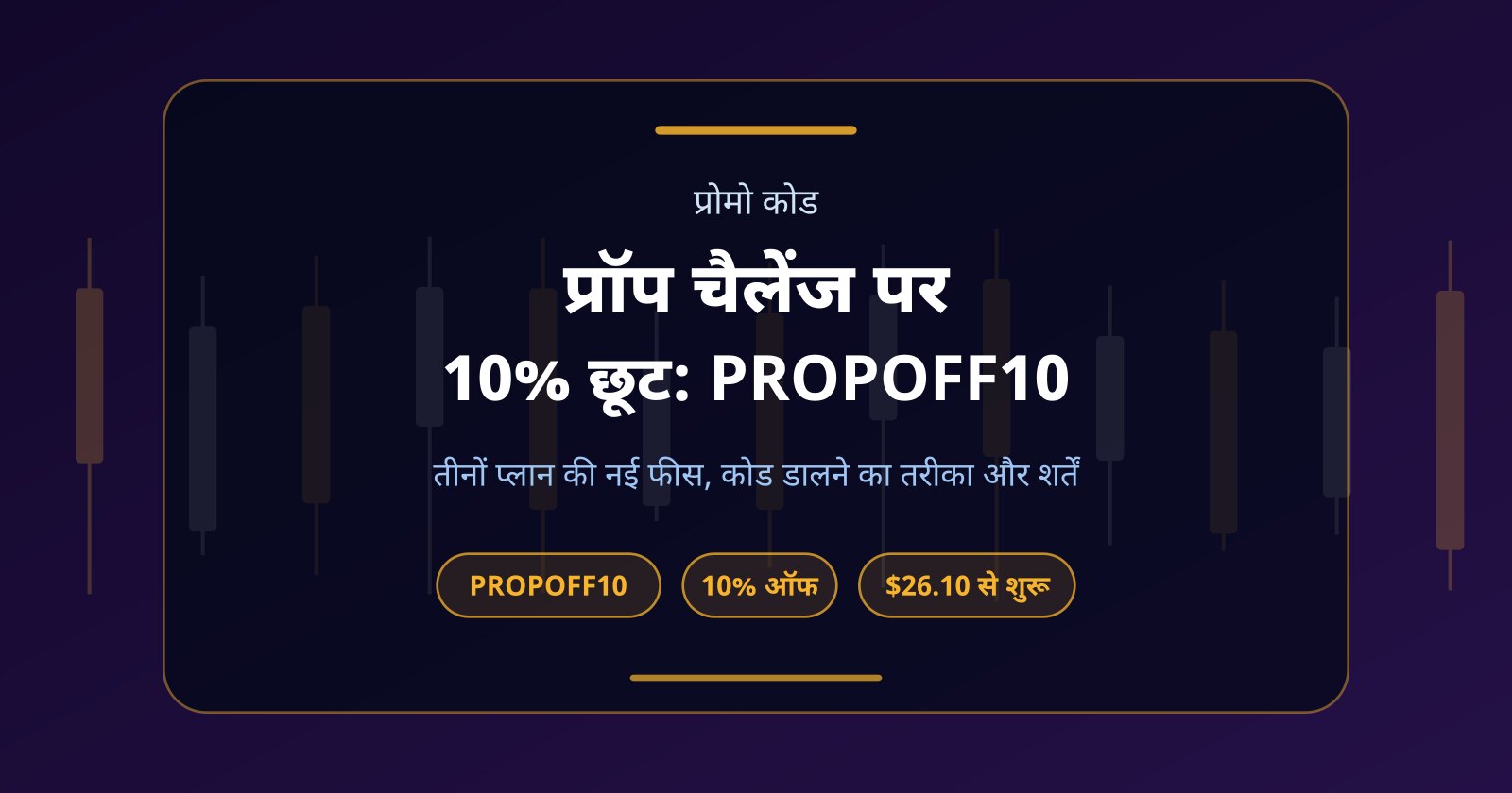 प्रॉप फर्म डिस्काउंट कोड PROPOFF10: चैलेंज फीस पर 10% छूट कैसे लें
