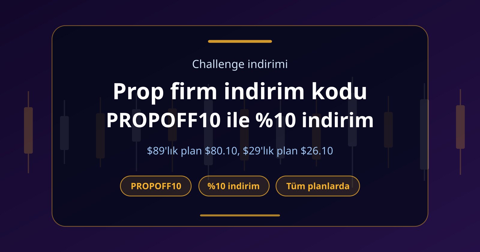 Prop Firm İndirim Kodu: PROPOFF10 ile Challenge Ücretine %10 İndirim