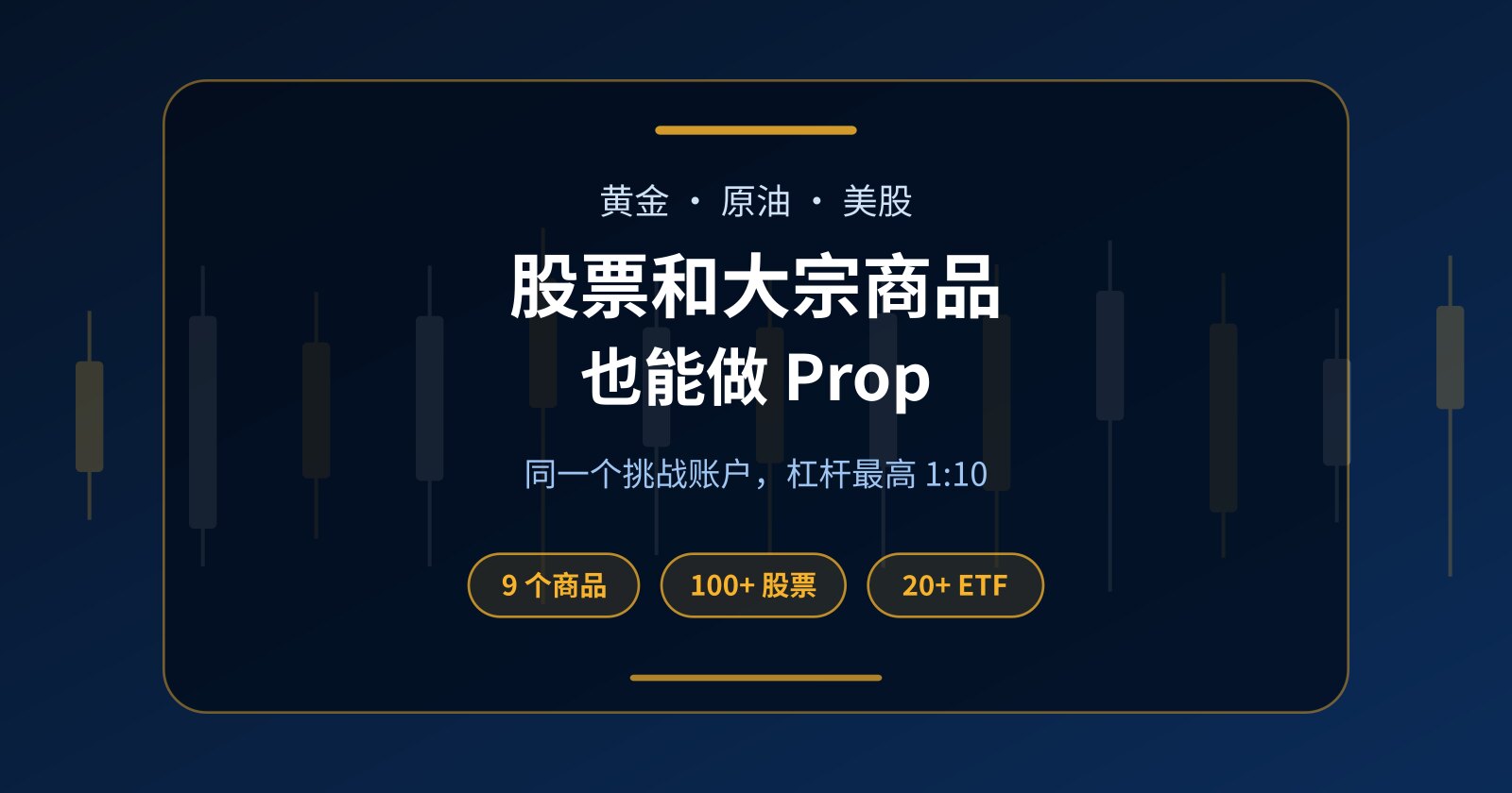 股票和大宗商品 Prop：一个挑战账户做黄金、原油和美股