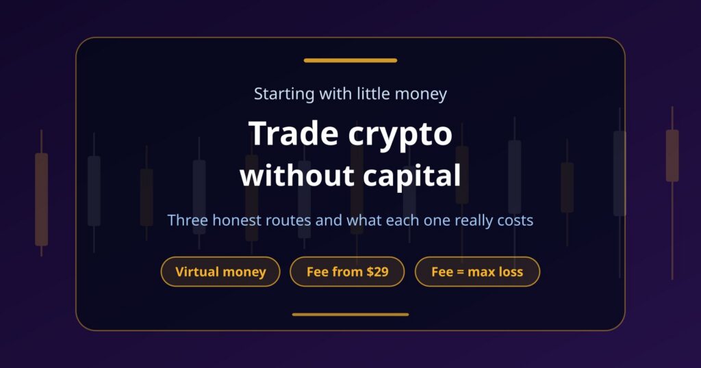 How to Trade Crypto Without Capital: 3 Honest Routes and Their Costs