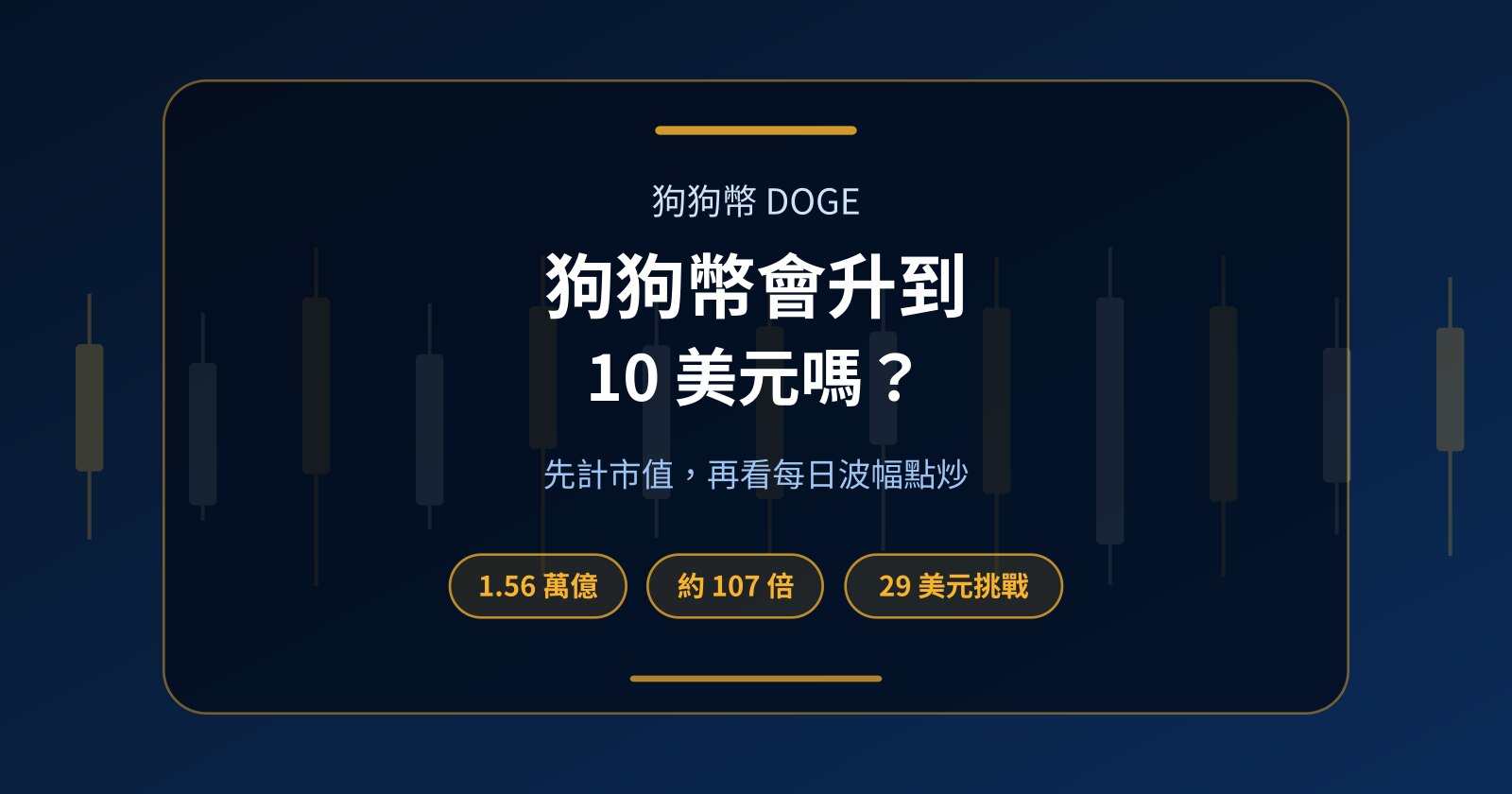狗狗幣（DOGE）要追上比特幣市值才到10美元？不如零本金炒它的每日波幅