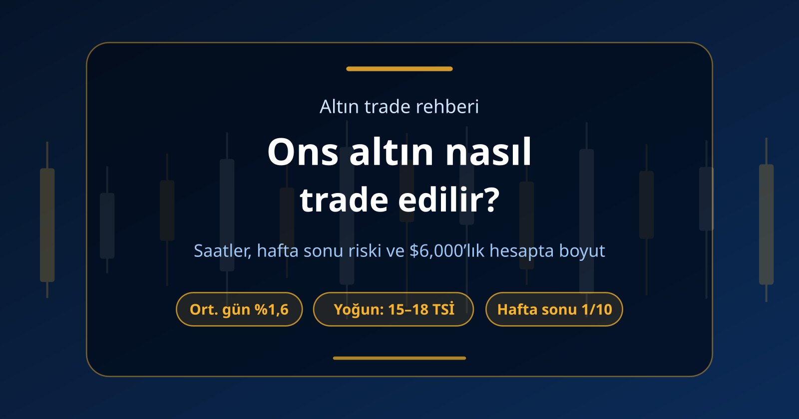 Ons Altın Nasıl Trade Edilir? Saatler, Hafta Sonu ve $6,000’lık Hesap